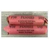 (2) Rolls of Various Year Pennies #3
