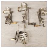 (3) Meat Grinders & (1) Salad Cutter