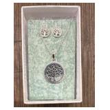 Sterling Silver Tree of Life Necklace & Earrings