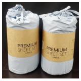 (2) 6-Piece Light Blue Premium Sheet Sets