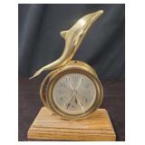 Brass Ship's Clock w/ Dolphin