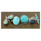 (5) Various Sterling Silver Rings #1