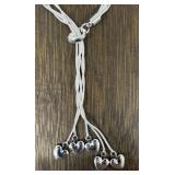 Sterling Silver Dangling Hearts Necklace