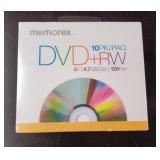 Sealed 10-Pk Memorex DVD+RW