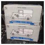 (2) Sealed Die-Cast Delivery Van Money Banks