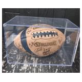 Signed Team Spalding Football In Case