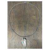 Vintage Sterling Silver Navajo Feather Necklace