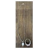 Opal Necklace w/ Sterling Silver Opal Ring