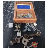 Jewelry Box With Vintage Keys & Locks