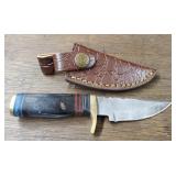 Damascus Fixed Blade Knife w/Sheath #4