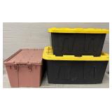 (3) Plastic Storage Totes