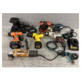 (8) Various Drills, Sanders, Grinders & Charger