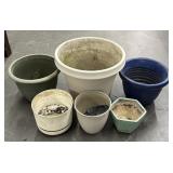 (6) Assorted Various Outdoor Flower Pots