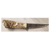 Faux Antler Handle Fixed Blade Knife