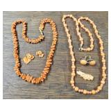 Salmon & Red/ Orange Coral Necklaces