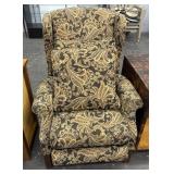 Paisley Pattern Leg Reclining Chair w/ (2) Pillows