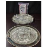 (2) Silverplate Serving Trays & Wipes