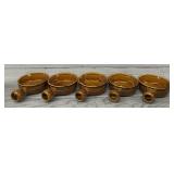 (5) Nasco Brittany Glazed Pottery Soup Crocks