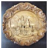 Vintage German Wood Carved Wall Plate