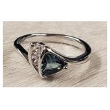 Faceted Aquamarine Ring