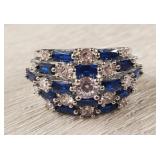 Blue & White Sapphire Ring