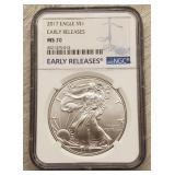 2017 NGC MS 70 Early Release Silver Eagle