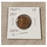 1969-S Mint Error Lincoln Cent-DDO