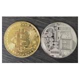Silver & Gold Plated Bitcoin Tokens