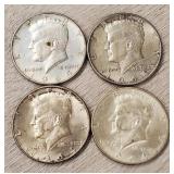 (4) 1964 Kennedy Half-Dollars