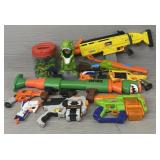Assortment of Nerf Guns w/ Bullets & Dino Target