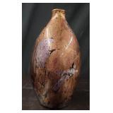 Ceramic Lilac, Gold Black Bottle Vase