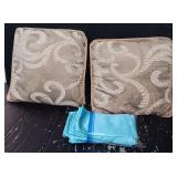 (2) Decorative Pillows & Place Matt's