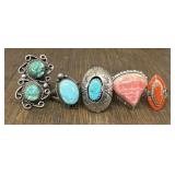 (5) Various Sterling Silver Rings #7