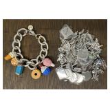 Silver Toned Charm Bracelet w/ Extra Charms #1