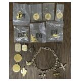 Gold Toned Charm Bracelet w/ Extra Charms