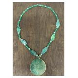Carved Jade Pendant Necklace