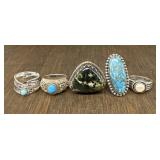 (5) Various Sterling Silver Rings #4