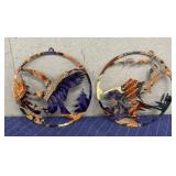 (2) Metal Cutout Art Eagle & Trout