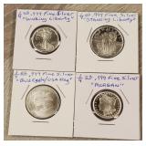 (4) 1 oz Silver Different Rounds