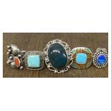 (5) Various Sterling Silver Rings #9