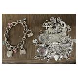 Silver Toned Charm Bracelet w/ Extra Charms #3