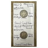 (2) 1921- D & P Key Dates Mercury Dimes