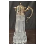 Vintage  Glass & Silverplate Chill Decanter