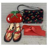 (3) Red/Cherry Purses & Cherry Shoes