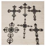 (6) Wood Cross Wall Hangers