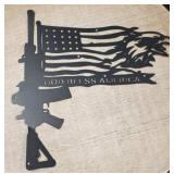 Metal Gun / Flag / Eagle Cut Out