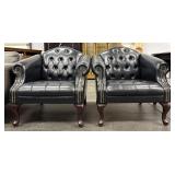 (2) Faux Leather Armchairs