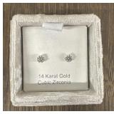 14 Karat Gold Cubic Zirconia Earrings