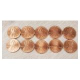 (10) 2025 Lincoln Pennies