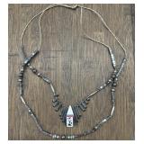 Native Zuni Sterling & Hematite Necklace